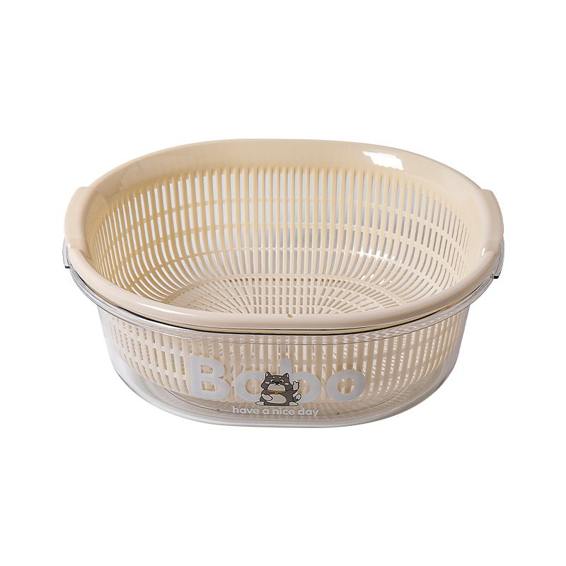 Plastic Vegetable Washing Basket with Basin
