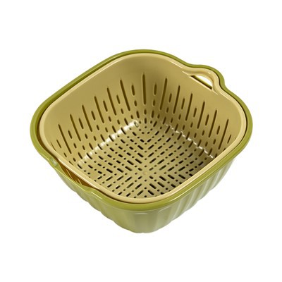 Double Layer Plastic Colander Set